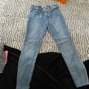 Pacsun High Rise Ankle Jeggings (28 L). Good condition, just missing button.
